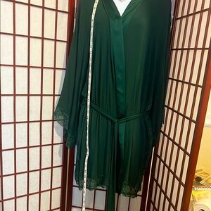 Robe- Victoria Secret Green Lace Trim Robe